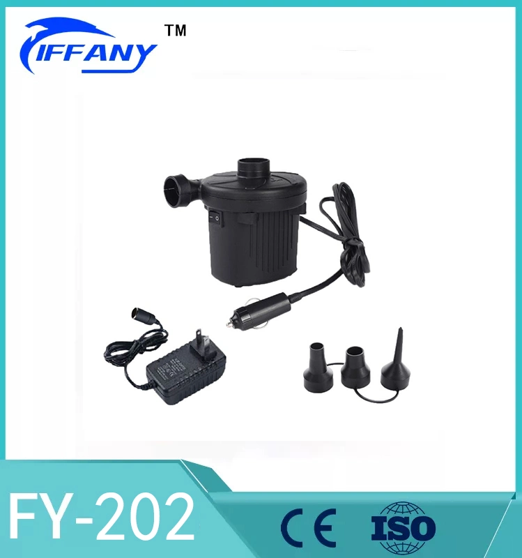 CE RoHS FC 2 -Way DC Home and Car Use Air Pump Electric for Air Mattress, Air Sofa, Air Swimming Ring Fy-202