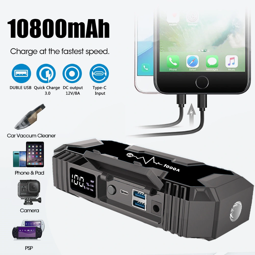 Emergency Starting Device Car Portable Jump Starter Charger USB Port Jump Starter Car Booster External Battery